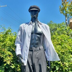 Sasson Jeans (Korea) Men's Vintage Striped Button Down Casual/Dress Shirt